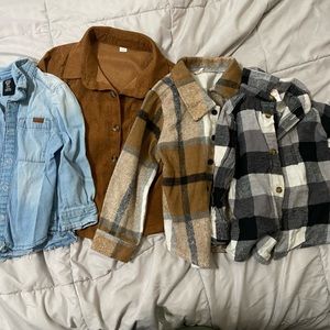 4 button up toddler long sleeves selling together